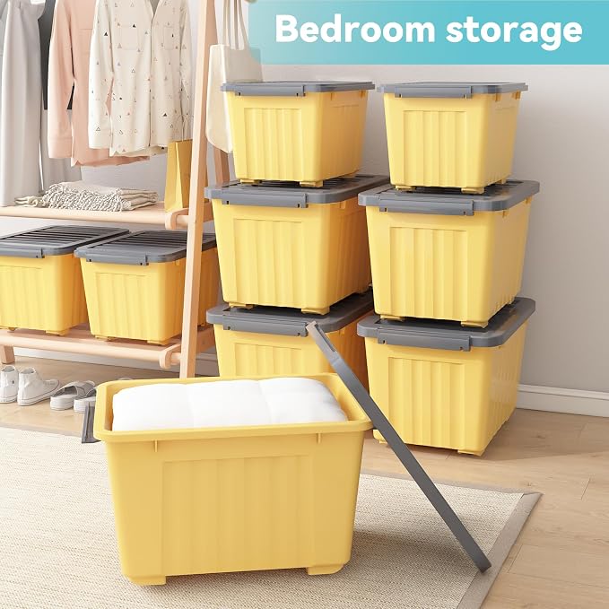 Nazhura Plastic Storage Bin, Stackable and Nestable Storage Boxes - Image 4