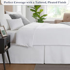 Twin Bed Skirt, Luxury 21 Inch Drop White Pleated Bed Skirt, Double Brushed - Image 4