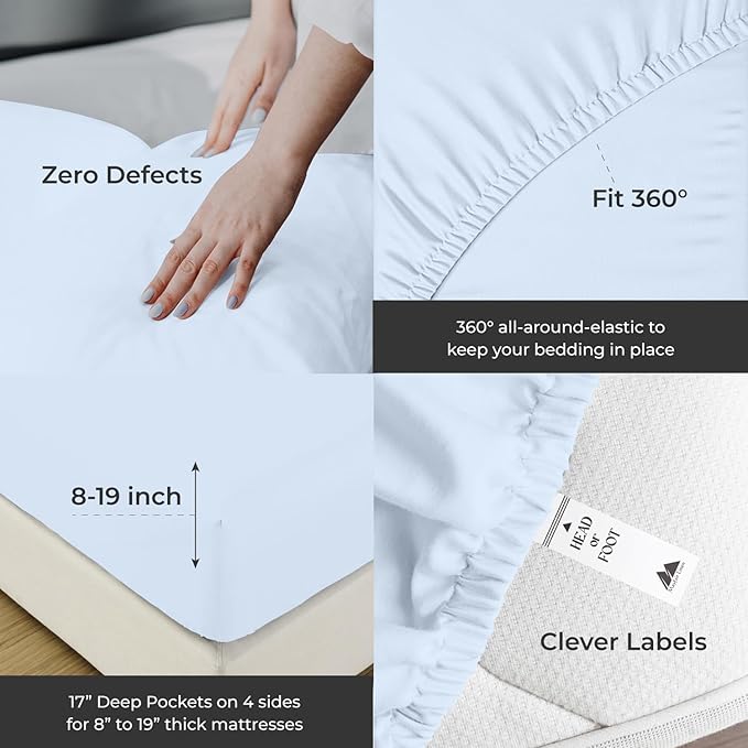 Mayfair Linen 100% Egyptian Cotton Queen Sheets Set - Image 5