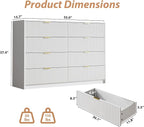 White Dresser for Bedroom, 8 Drawer Double Dresser, Modern Chest of Drawers for - Image 2