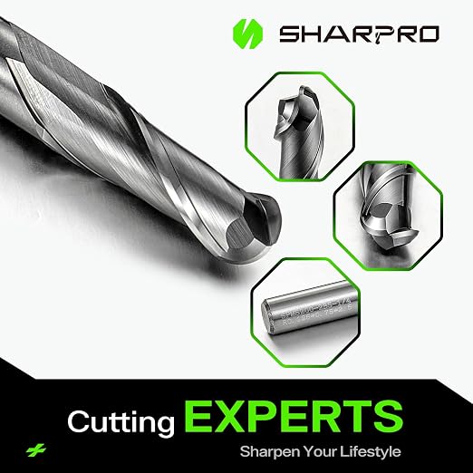Carbide Ball Nose End Mills 2 Flute 1/4 Inch SHK. and Cutting Dia. 3D Carving - Image 4