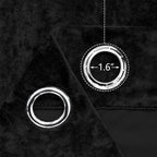 SMILETIME Black Crushed Velvet Curtains 52x84 inch Luxurious Thermal Insulated - Image 3