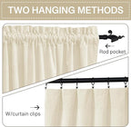 StangH 42 inch Velvet Curtains 2 Panels Set Ivory White Light Dimming Window - Image 3