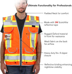 Dib Safety Reflective Vest Heavy Duty, High Visibility Two Tone Engineer Vest - Image 3