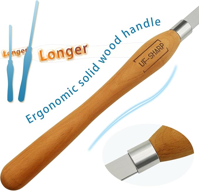 1 inch Skew Chisel, M2 Cryo High Speed Steel Wood Turning Tools - Image 5