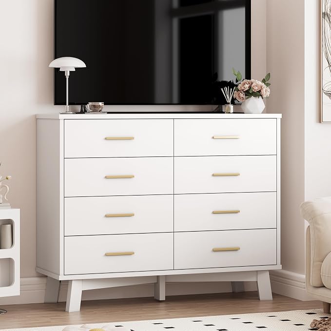 Dresser for Bedroom, 8 Drawer Wide Modern Chest of Drawers - Image 7