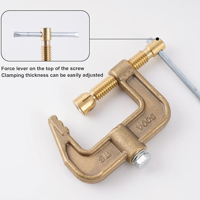 Welding Ground Clamp 500Amp G-style Solid Brass Clamping Range up to 44mm Earth - Image 3