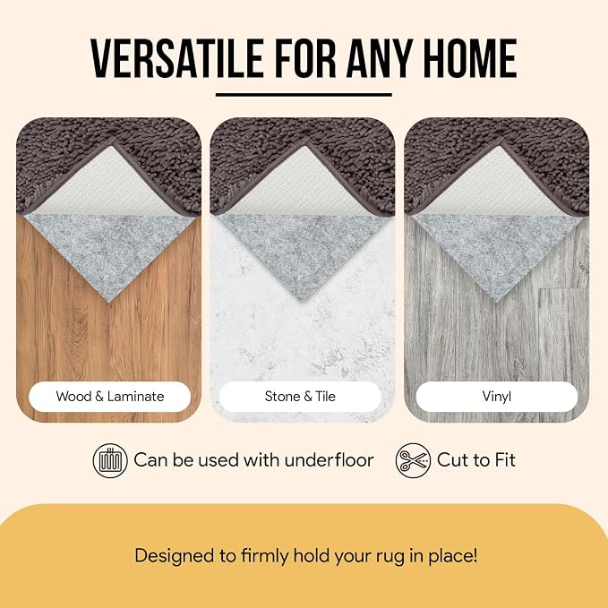 Non Slip Rug Pad 8x10 Feet, 4/25" Thick Felt Cushioned Rubber Rug Gripper Pad - Image 4