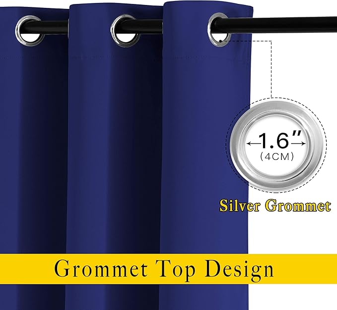 NICETOWN Blackout Living Room Curtains Extra Wide, Triple Weave Grommet Top - Image 2