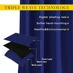 NICETOWN Blackout Living Room Curtains Extra Wide, Triple Weave Grommet Top - Image 3