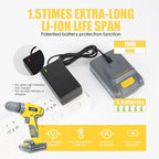 Jar-Owl 21V Cordless Drill Set, 0-1350RMP Variable Speed, 350 in-lb Torque - Image 4