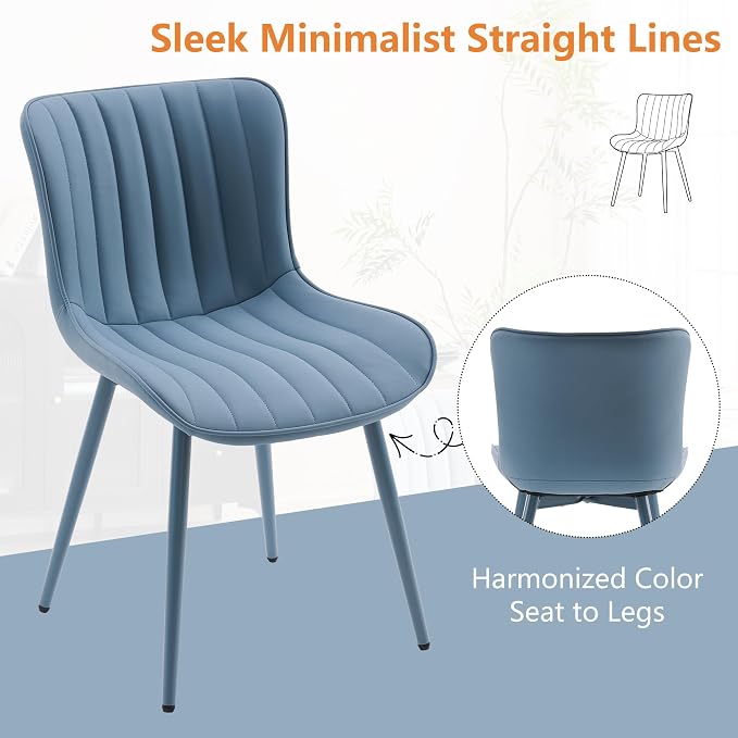 YOUNUOKE Mid-Century Modern Dining Chairs Set of 2, Armless Accent Chair - Image 9