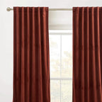 RYB Home Rust Red Velvet Curtains 90 inches Long, Thermal Insulated Panel - Image 2