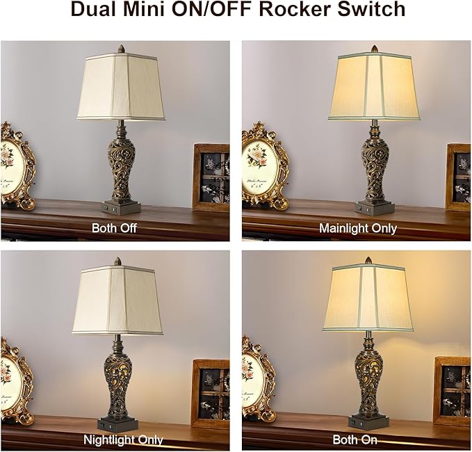 28.5" high Vintage Brown Table Lamps Set of 2 - Image 2