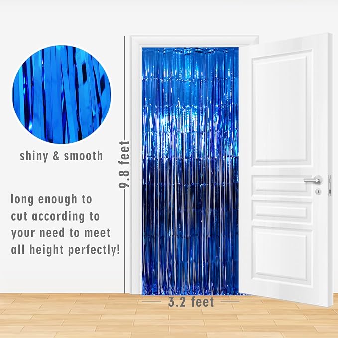 GOER 3.2 ft x 9.8 ft Metallic Tinsel Foil Fringe Curtains Party Photo Backdrop - Image 6
