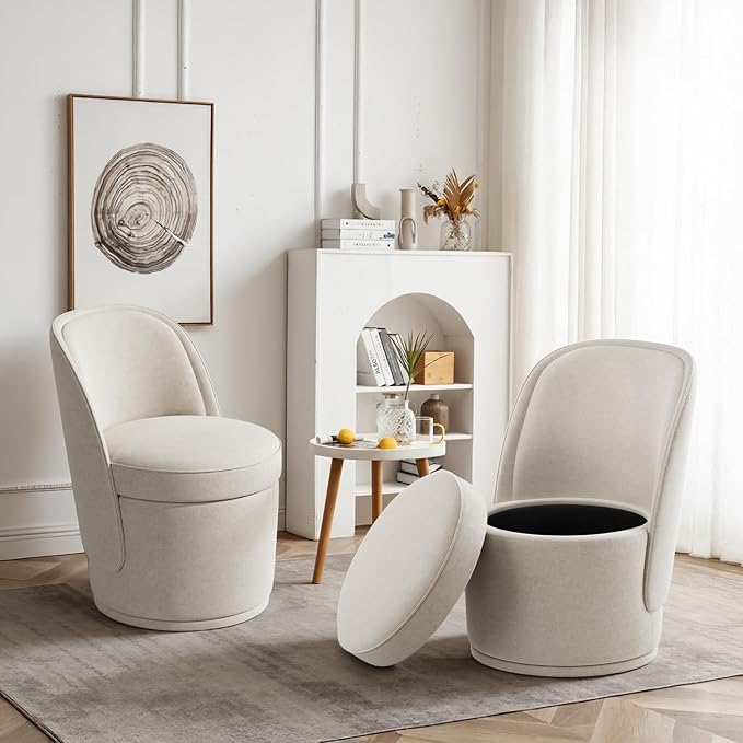 Swivel Accent Chair Set of 2, 360° Swivel Round Chair - Image 3