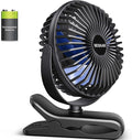 BESKAR Portable Clip on Fan Rechargeable, 4 Speeds Small Battery Operated Fans by BESKAR
