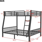 Upgraded Version Thicken Metal Heavy-Duty Full Over Queen Bunk Bed, Best Modern - Image 2