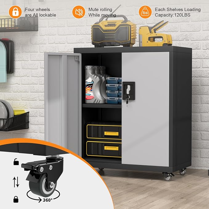 31.5''H Metal Garage Storage Cabinet - Image 6