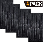 GOER 3.2 ft x 9.8 ft Metallic Tinsel Foil Fringe Curtains Party Photo Backdrop - Image 2