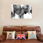 DZL Art D73069 Black and White Elephants Entwine Wall Art Canvas Painting Ready - Image 4