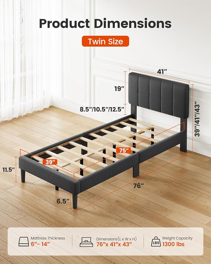 Amada Twin Platform Bed Frame - Image 2