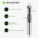 Carbide Ball Nose End Mill 2 Flute 5/16 Inch SHK. and Cutting Dia. 3D Carving - Image 2