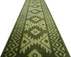 Custom Length Hallway Runner Rug, Slip Resistant, Southwestern Green, 26 Inch X - Image 6