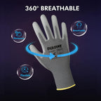 DULFINE Safety Work Gloves PU Coated-12 Pairs, - Image 2