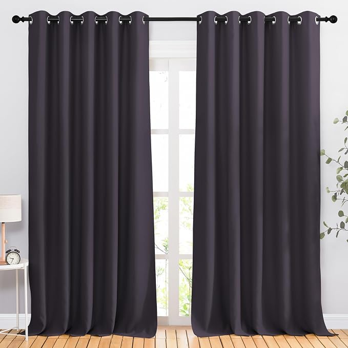NICETOWN Blackout Room Divider Curtains 118 inches Long, Grommet Thermal Window by NICETOWN