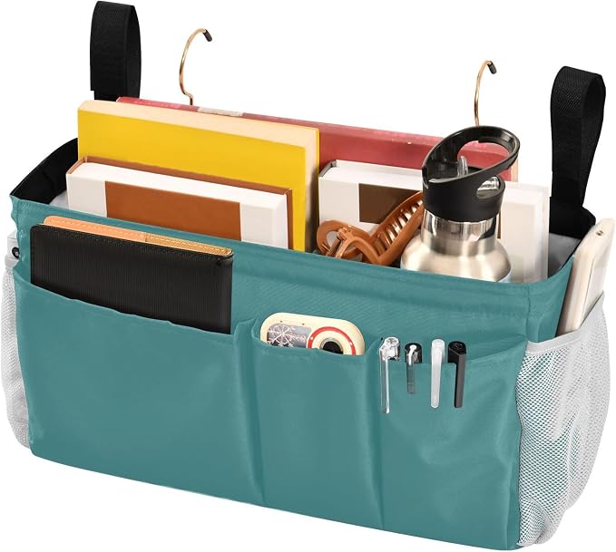 KOPIRIT Navy Teal Bedside Caddy Storage Bag Bedside Organizer - Image 3
