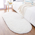 Noahas Fluffy Cream White Rugs for Bedroom Living Room, 2.6'X5.3' Oval Throw by ModernHomeDecor