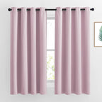 NICETOWN Room Darkening Baby Pink Curtains 63 inch Length by NICETOWN