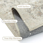 5x7 Taupe Area Rug Non Slip Vintage Living Room Distressed Machine Washable - Image 4