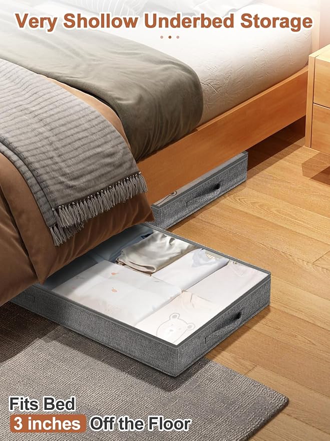 3 Inch Low Profile Under Bed Storage Bins - Image 3