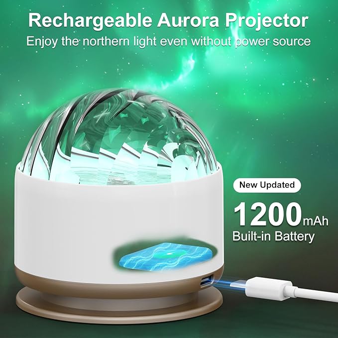 Northern Light Projector, Battery Operated Aurora Night Light, 16 Colors Galaxy - Image 2