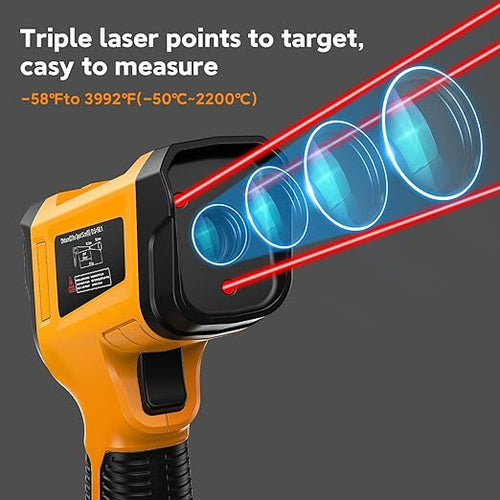-58°F to 3992°F High-Precision Triple-Laser Infrared Thermometer, 50:1 - Image 2