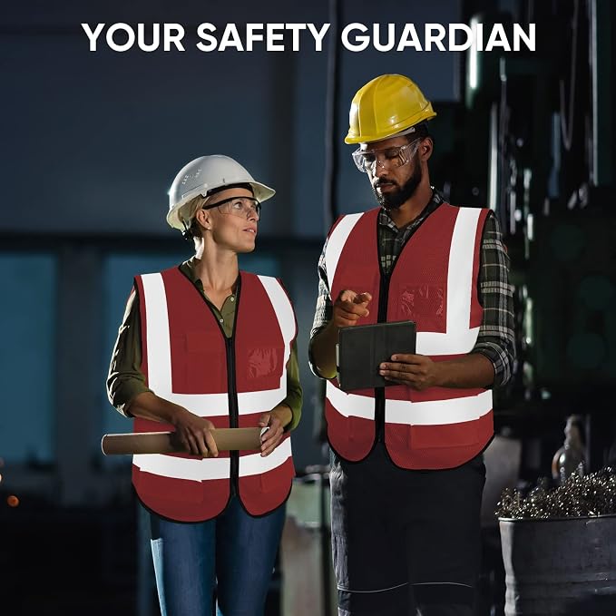 TICONN Reflective Safety Vest High Visibility Class II Mesh Vest - Image 6