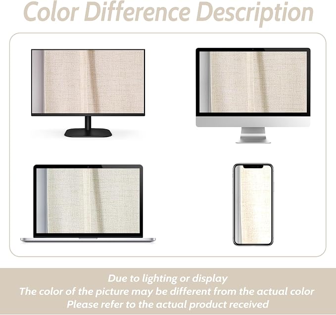 DriftAway Double Layer Linen Blackout Tie Up Curtains Thermal Insulated Fully - Image 9