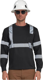 AYKRM Safety T Shirt Reflective High Visibility hi vis Long Sleeve T Shirt - Image 5