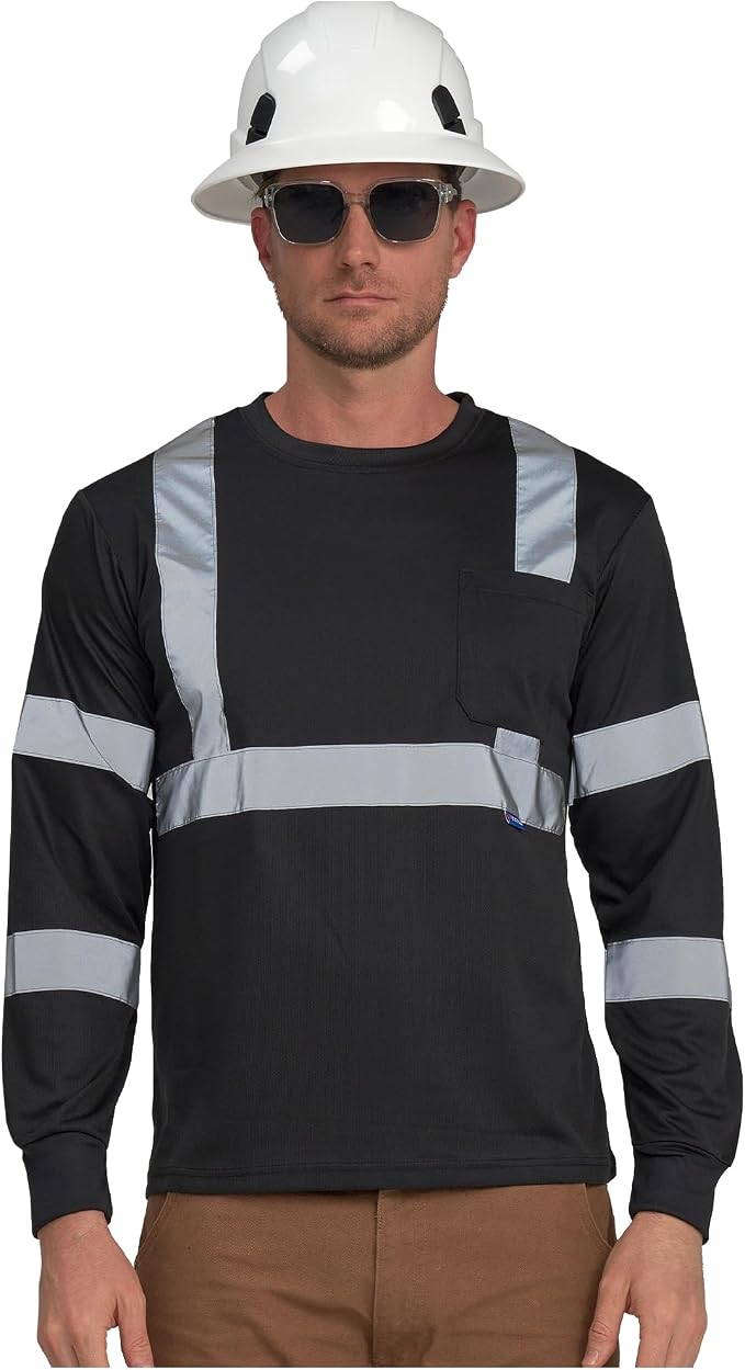 AYKRM Safety T Shirt Reflective High Visibility hi vis Long Sleeve T Shirt - Image 5