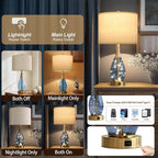 OYEARS 23" Table Lamps for Living Room Set of 2 Bedside Lamps for Night Stands - Image 3