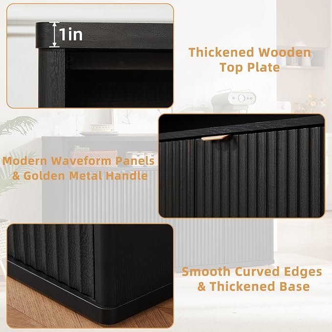 LEYAOYAO Fluted Buffet Cabinet - Image 4