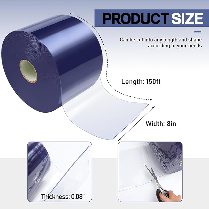 Moukeren Plastic Door Curtain for Winter 150 ft x 8 Inch Thermal Insulated - Image 2