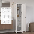 Metal Tall Broom Storage Cabinet, Slim Bathroom Cabinet, Metal Storage Cabinets - Image 4