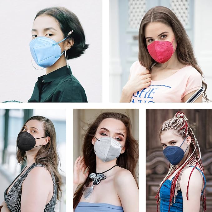 HUHETA KN95 Face Mask 60 Pack, 5-Ply Breathable & Comfortable Safety Mask - Image 6
