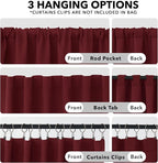 Deconovo Solid Rod Pocket and Back Tab Curtains Thermal Insulated Christmas - Image 2