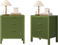 End Table with Storage, Wooden Farmhouse Nightstands with 6 Drawers, Bedside by MJADUE