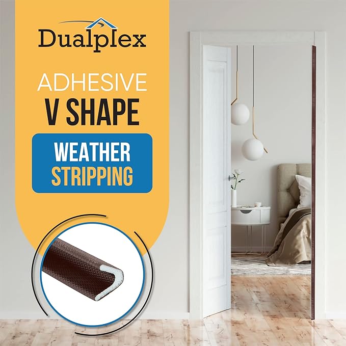 Adhesive V Shape Weatherstrip, Weather Stripping Door Seal Strip Foam Door - Image 2