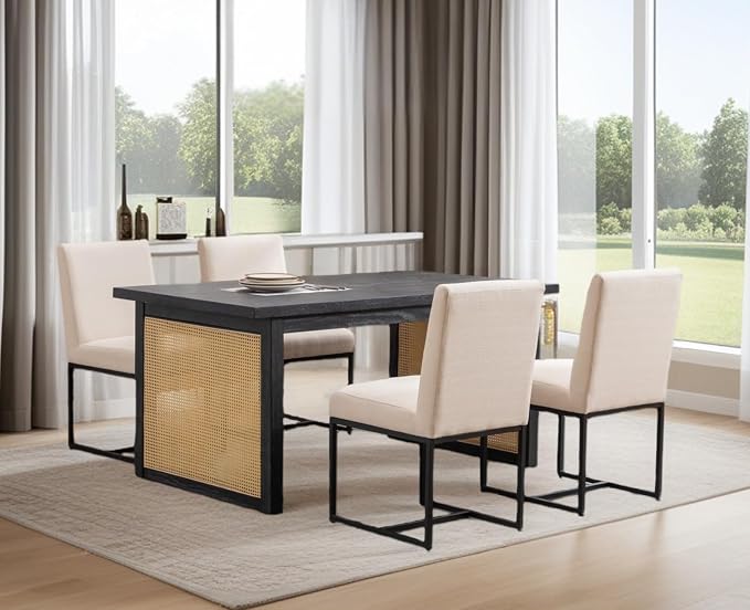CIMOTA Modern Linen Dining Chair Set of 8, Mid Century Dining Room Chairs - Image 7